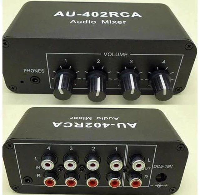 Alt view image 2 of 4 - Multi-Source RCA Mixer Stereo Audio Reverberator Audio Switch Switcher 4 Input 2