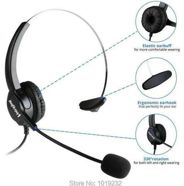 Main image of VoiceJoy RJ9 headset phone headset call center desk phone Headset Headphone With