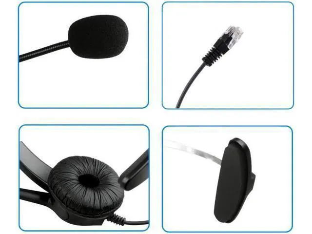 Alt view image 4 of 4 - VoiceJoy RJ9 headset phone headset call center desk phone Headset Headphone With