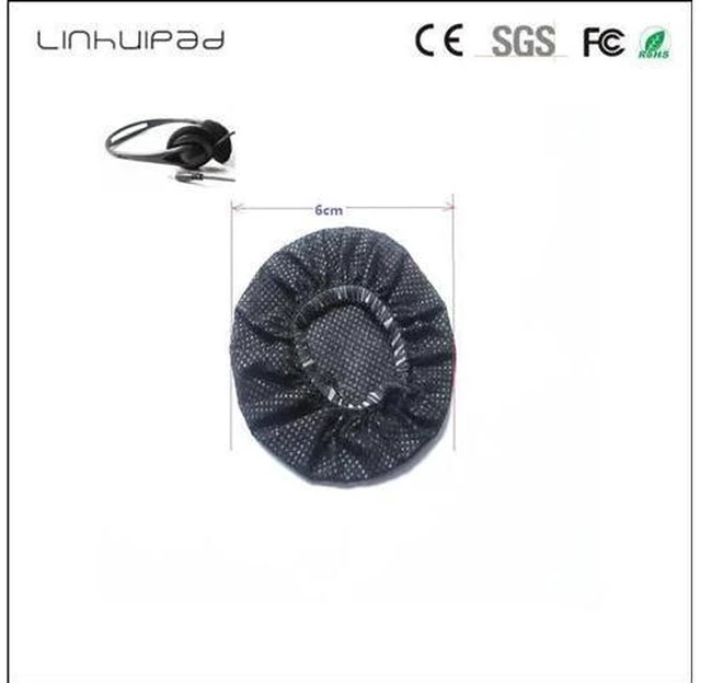 Alt view image 3 of 6 - linhuipad 6-7cm White Non Woven Disposable Sanitary Headphone Cover ear cushion