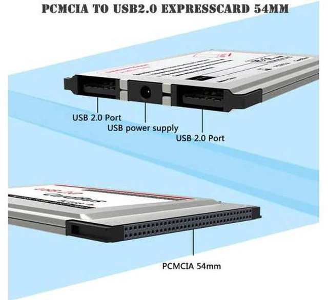 Alt view image 2 of 5 - Laptop PCMCIA to USB 2.0 CardBus Converter 2 Ports PCI Express Card Adapter