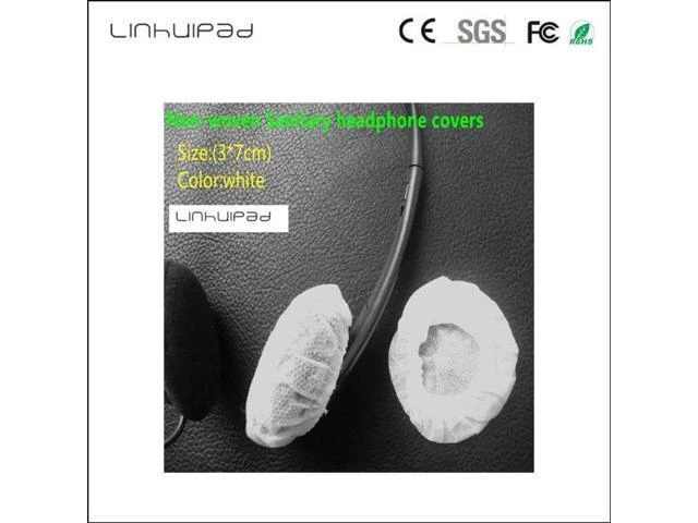 Alt view image 5 of 6 - linhuipad 6-7cm White Non Woven Disposable Sanitary Headphone Cover ear cushion
