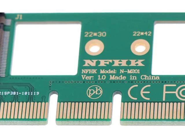 Alt view image 4 of 5 - 1PC NVMe M.2 NGFF SSD to PCI-E PCI express 3.0 16x x4 adapter riser card convert
