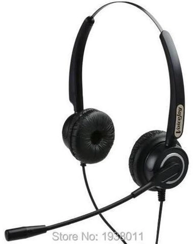 Main image of Call center headphones Porfessional binaural headset with RJ9/RJ11 plug office p