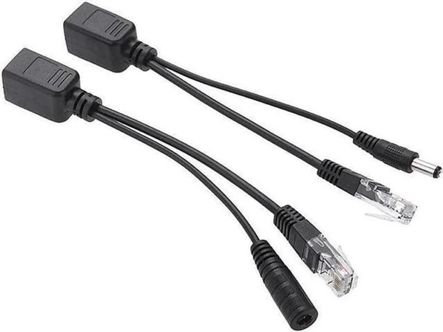 Main image of 2Pcs RJ45 Power Over Ethernet LAN DC Male Passive PoE Adapter Injector Splitter