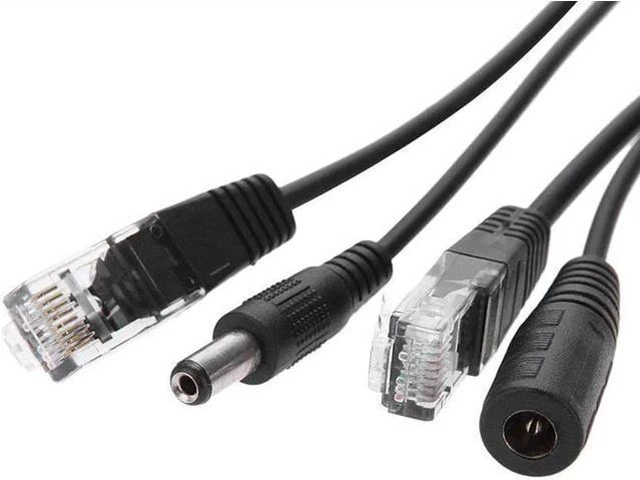 Alt view image 3 of 5 - 2Pcs RJ45 Power Over Ethernet LAN DC Male Passive PoE Adapter Injector Splitter
