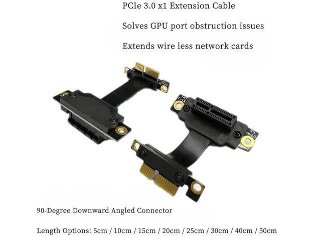 Alt view image 4 of 7 - PCIe 3.0 x1 Riser Extension Cable 90 Degree Reverse PCIe x1 to x1 Ada