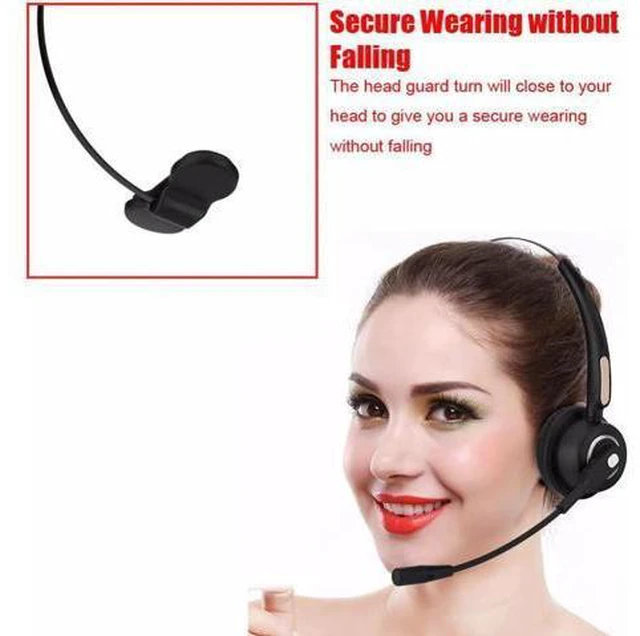 Alt view image 6 of 6 - Call Center Bluetooth Headset Wireless Over-the-Head Noise Canceling Headphones