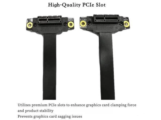 Alt view image 6 of 7 - PCIe 3.0 x1 Riser Extension Cable 90 Degree Reverse PCIe x1 to x1 Ada