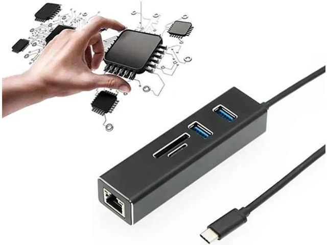 Alt view image 6 of 6 - 5 in 1 USB C Hub Multi-Function Type-C to USB3.0X2+RJ45 Gigabit Ether