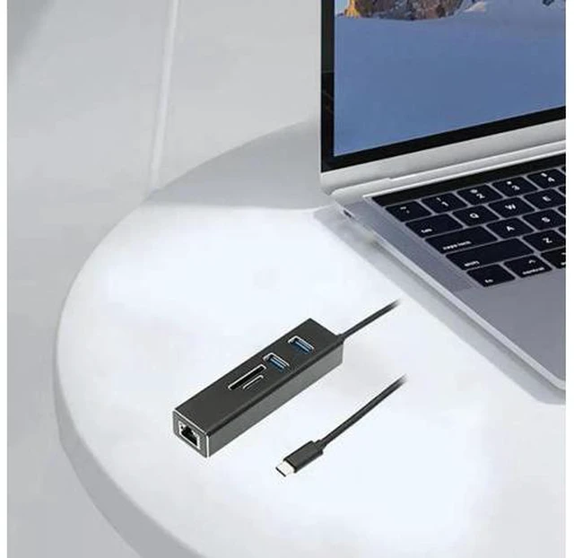 Alt view image 5 of 6 - 5 in 1 USB C Hub Multi-Function Type-C to USB3.0X2+RJ45 Gigabit Ether