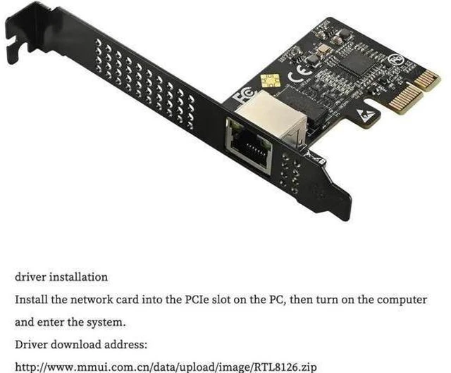 Alt view image 4 of 6 - IO-PCE8126-GLAN PCIe X1 to 1Port 5G RJ45 Net Work Card PXE Diskless B