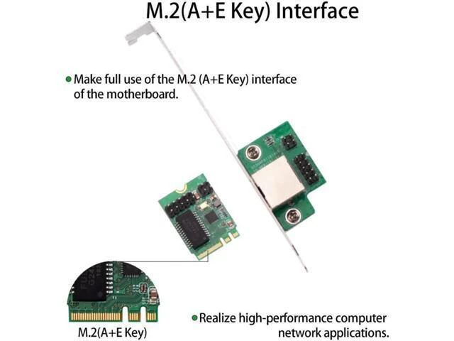 Alt view image 5 of 6 - 22x30mm M.2 A Key and E Key to 1 Port 10/100/1000Mbps Gigabit Etherne