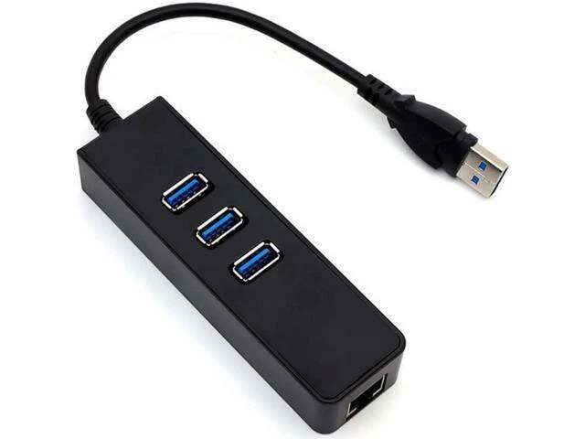 Alt view image 3 of 6 - 3 Port USB 3.0 Hub Gigabit Ethernet Adapter USB 3.0 to RJ45 1000Mpbs