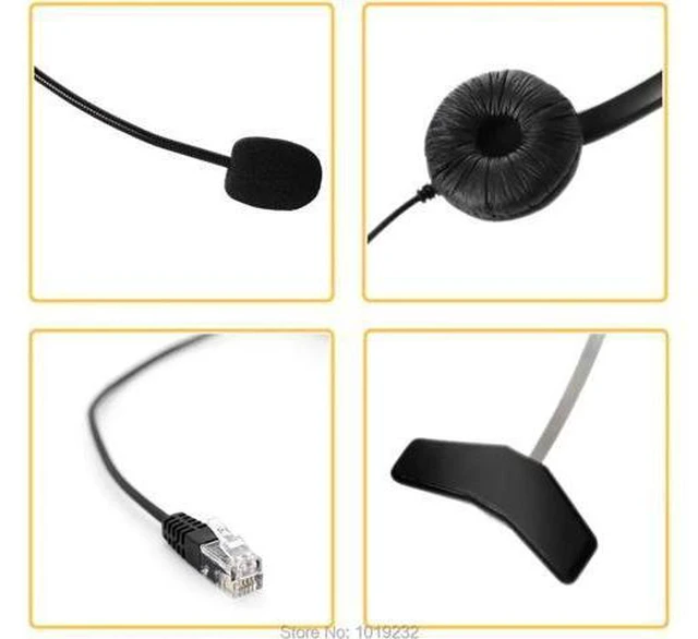 Alt view image 2 of 4 - RJ9 office headset call center desk phone RJ9 Headset Headphone With Microphone