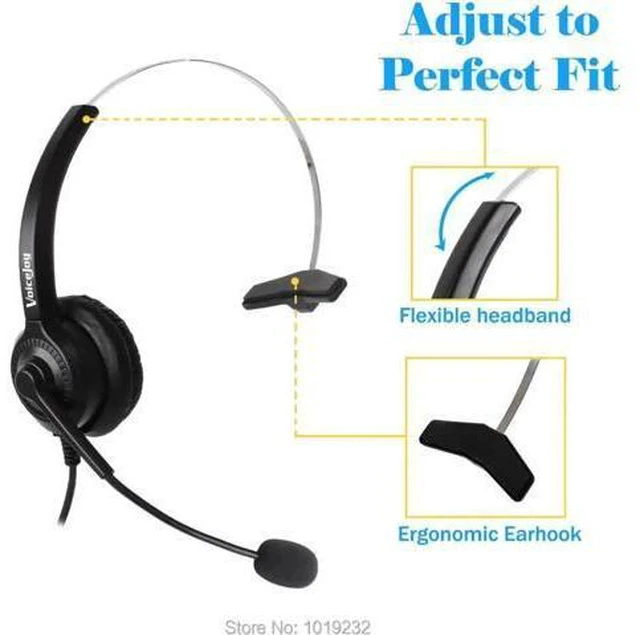 Alt view image 4 of 4 - RJ9 office headset call center desk phone RJ9 Headset Headphone With Microphone