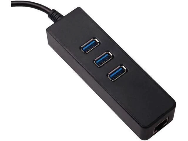 Alt view image 4 of 6 - 3 Port USB 3.0 Hub Gigabit Ethernet Adapter USB 3.1 Type C to RJ45 10
