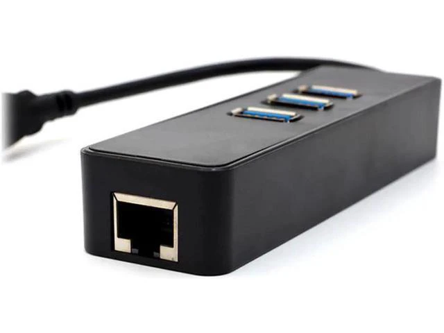 Alt view image 5 of 6 - 3 Port USB 3.0 Hub Gigabit Ethernet Adapter USB 3.1 Type C to RJ45 10