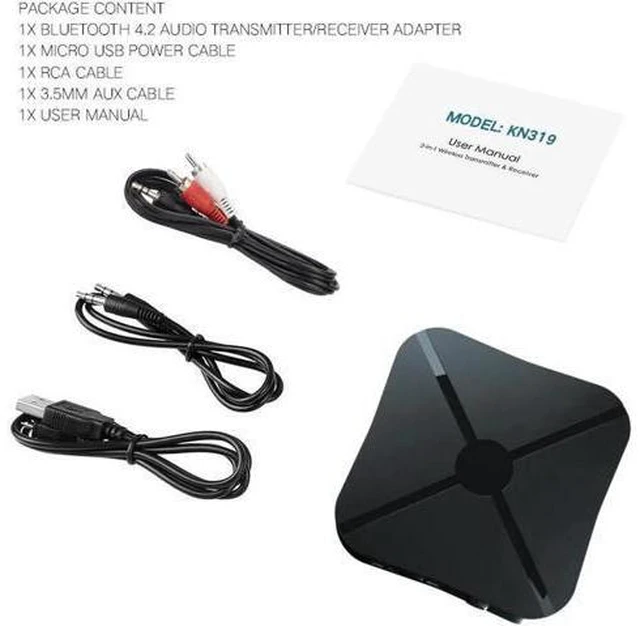 Alt view image 2 of 6 - 2 in 1 Bluetooth Transmitter 4.2 3.5mm AUX Wireless Audio Receiver Adapter for T