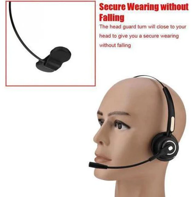 Alt view image 4 of 6 - Bluetooth Headset Wireless Over Head Earpiece Noise Canceling Headphones with No