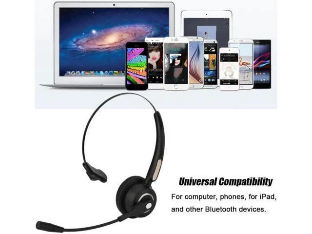 Alt view image 6 of 6 - Bluetooth Headset Wireless Over Head Earpiece Noise Canceling Headphones with No