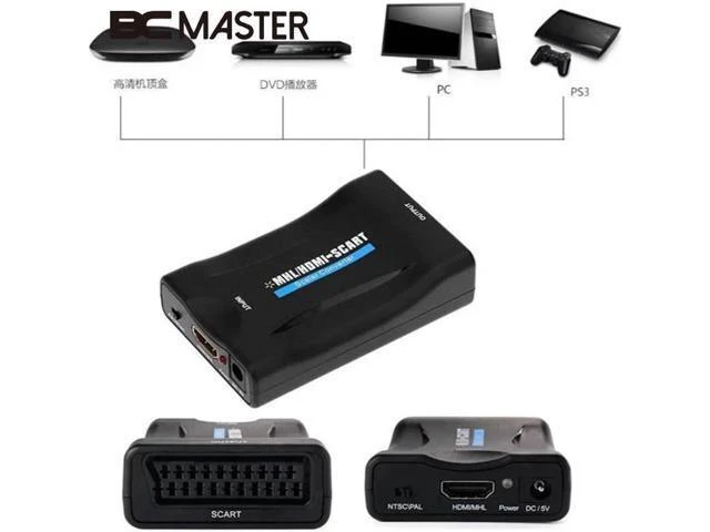 Alt view image 4 of 5 - 1080P EU/UK Plug HDMI To SCART Video Stereo Audio Converter Adapter For Sky Box