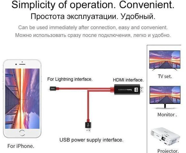 Alt view image 6 of 6 - For Lightning to HDMI Digital Cable 1080P HDTV TV Adapter Smart Converter HDMI C