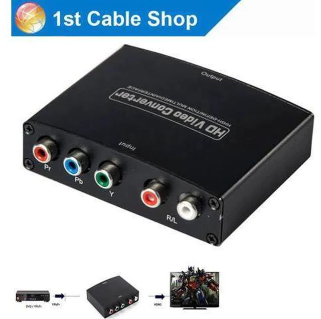 Main image of 5 RCA Ypbpr component to HDMI HDTV video audio converter adapter with power supp