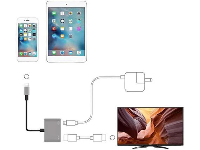 Alt view image 2 of 6 - 1080P HDMI Adapter Cable 8Pin To HDMI Cable For Apple Iphone X 10 6 7 8 Plus For