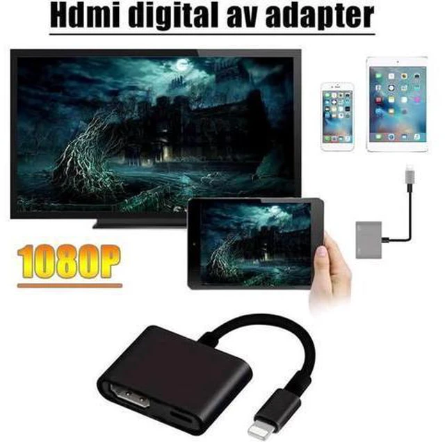 Alt view image 3 of 6 - 1080P HDMI Adapter Cable 8Pin To HDMI Cable For Apple Iphone X 10 6 7 8 Plus For