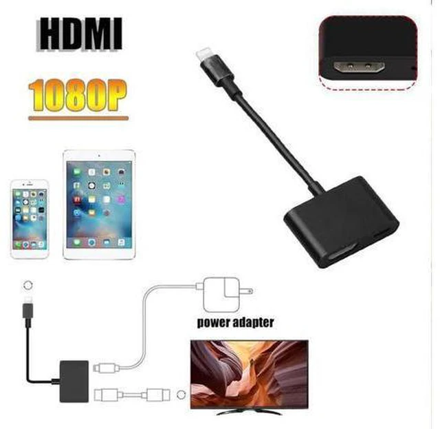 Main image of 1080P HDMI Adapter Cable 8Pin To HDMI Cable For Apple Iphone X 10 6 7 8 Plus For