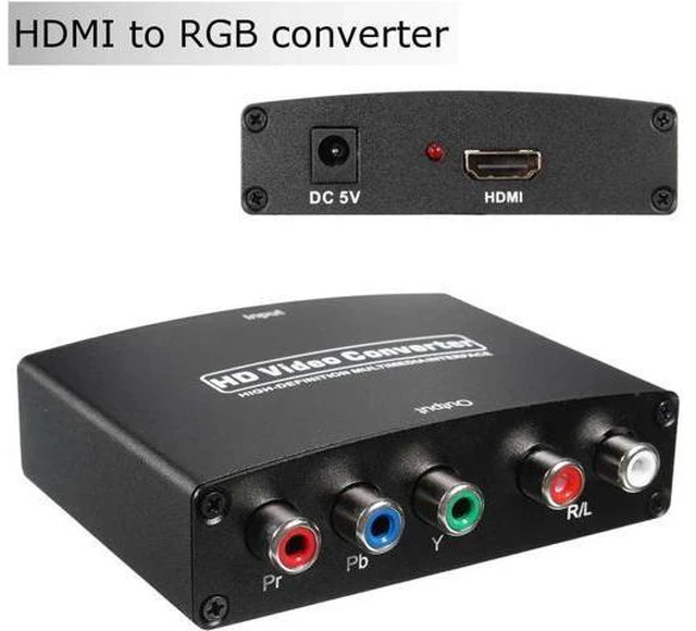 Main image of 1080P HDMI to RGB Component 5 RCA YPbPr Video + R/L Audio Converter Adapter TV P