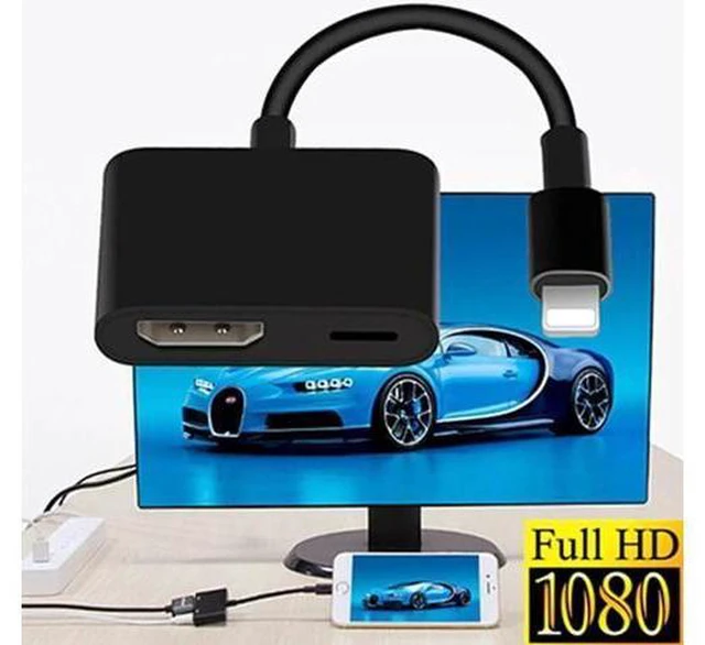 Alt view image 6 of 6 - 1080P HDMI Adapter Cable 8Pin To HDMI Cable For Apple Iphone X 10 6 7 8 Plus For