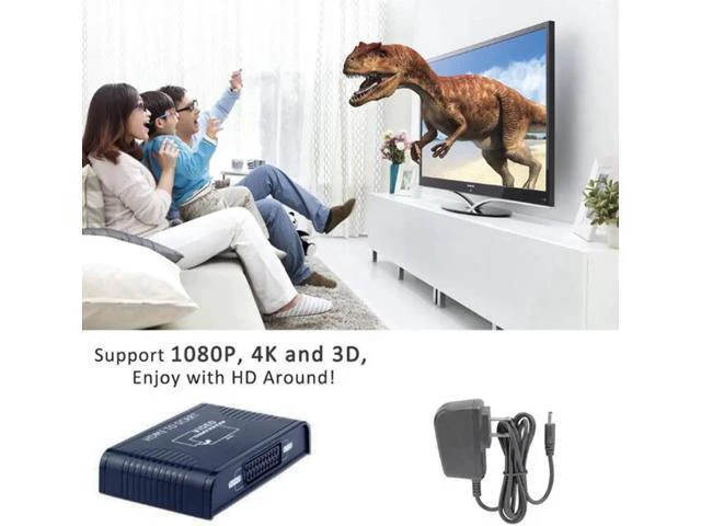 Alt view image 5 of 6 - 1080P HD HDMI to Scart Converter HDMI input + Scart output Audio Splitter Adapte