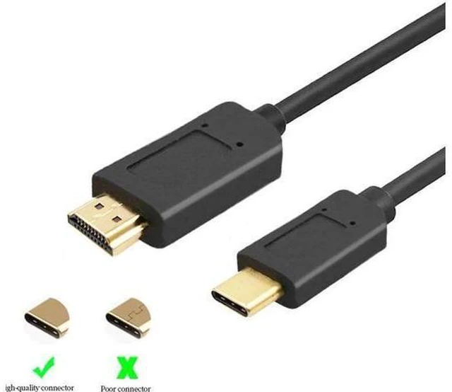 Alt view image 2 of 6 - USB C HDMI USB 3.1 Type C to HDMI Cable Adapter hdmi 4K HDTV for Macbook 2017 Mi