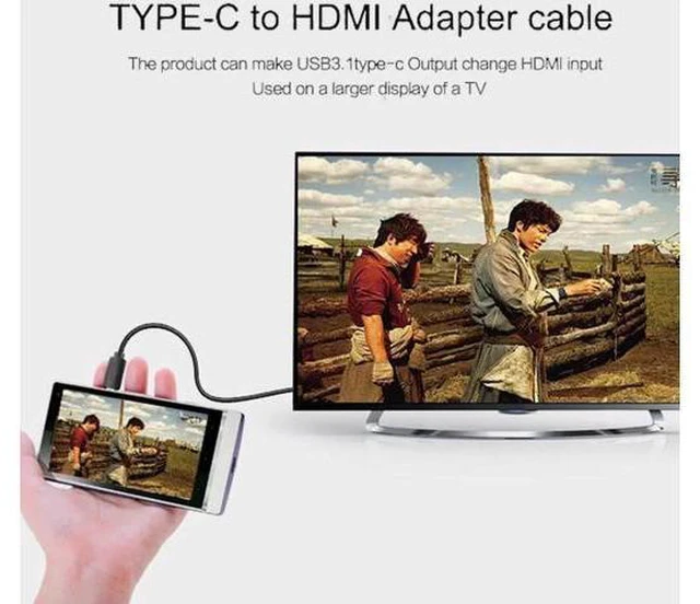 Alt view image 6 of 6 - USB C HDMI USB 3.1 Type C to HDMI Cable Adapter hdmi 4K HDTV for Macbook 2017 Mi