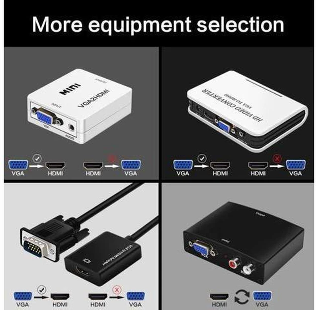 Alt view image 2 of 6 - Quality VGA to HDMI Output 1080P Cable Converter Adapter for HD Audio TV AV HDTV