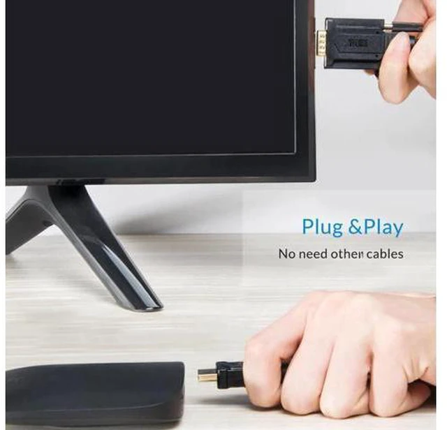 Alt view image 4 of 6 - HDMI to VGA Cable Adapter FHD 1080P@60H with 3.5mm jack Audio Cable for computer