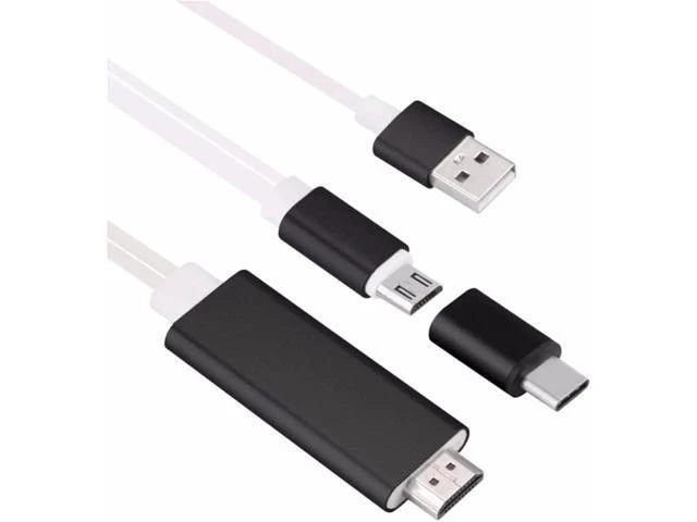 Alt view image 5 of 6 - 2 In 1 Type C and Micro USB To HDTV TV HDMI Adapter Charger Digital AV Cable wit