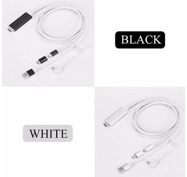 Alt view image 6 of 6 - 2 In 1 Type C and Micro USB To HDTV TV HDMI Adapter Charger Digital AV Cable wit