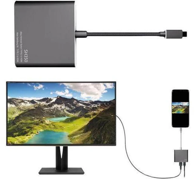 Alt view image 6 of 6 - HDMI Type-C TV Adapter Converter Base For Nintendo SH350 Switch CH Type C to HDM