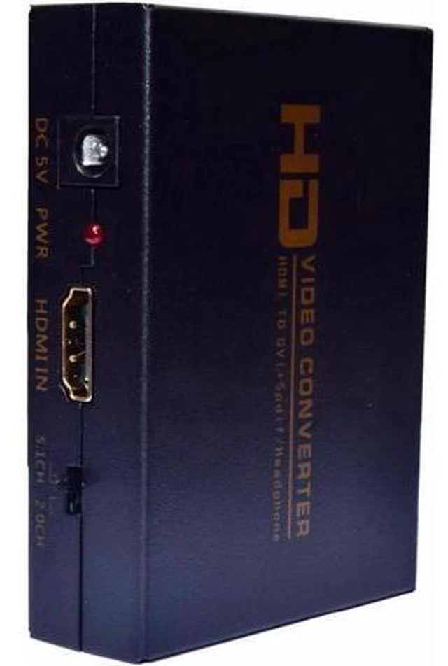 Alt view image 3 of 6 - HD Video Converter HDMI to DVI + SPDIF Headphone DC 5V 5.1CH 2.1CH for TV Projec