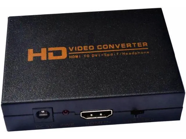 Alt view image 2 of 6 - HD Video Converter HDMI to DVI + SPDIF Headphone DC 5V 5.1CH 2.1CH for TV Projec