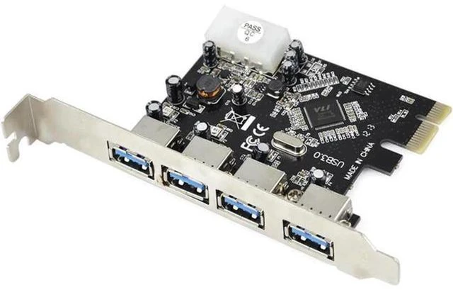 Main image of 4 Ports USB 3.0 Pci-e Expansion Card PCIe PCI Express USB 3.0 HUB 4-Port Adapter