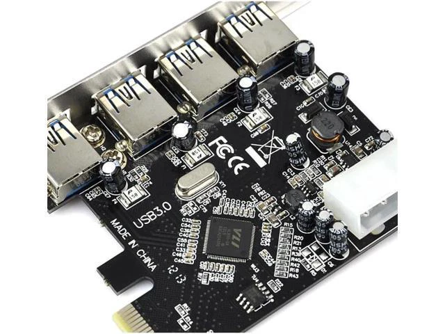 Alt view image 3 of 5 - 4 Ports USB 3.0 Pci-e Expansion Card PCIe PCI Express USB 3.0 HUB 4-Port Adapter