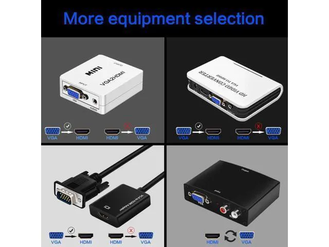 Alt view image 6 of 6 - TV AV HDTV PC Video Cable VGA2HDMI Converter Adapter Portable Plug and play VGA