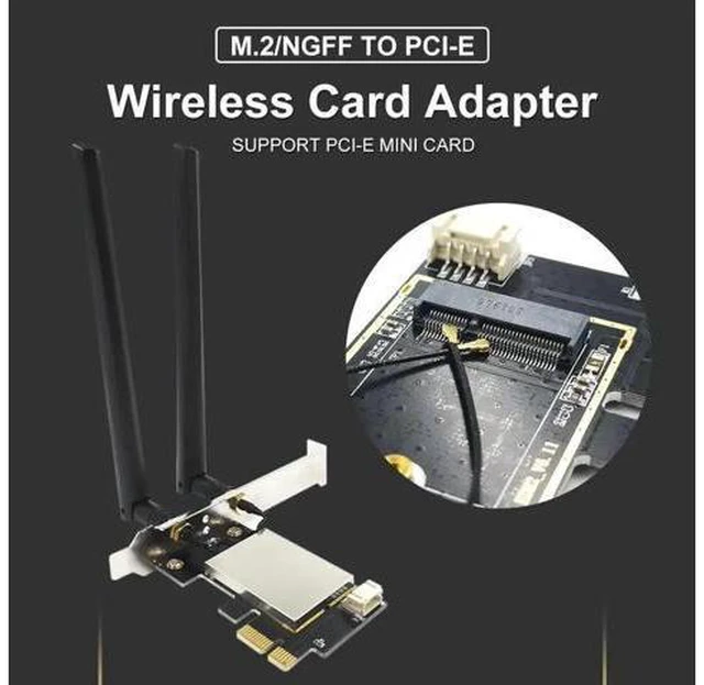 Alt view image 2 of 5 - Band 2.4Gbps PCIe Wifi Card Network Card Bluetooth Wi-Fi M.2/NGFF Wireless Card