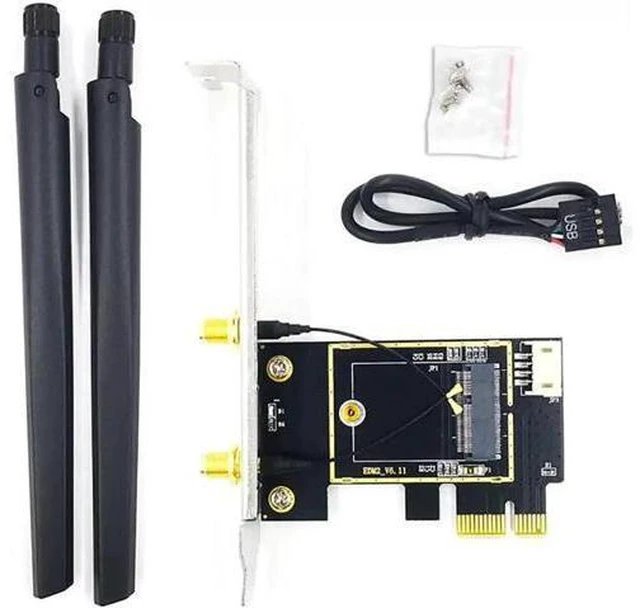 Alt view image 3 of 5 - Band 2.4Gbps PCIe Wifi Card Network Card Bluetooth Wi-Fi M.2/NGFF Wireless Card