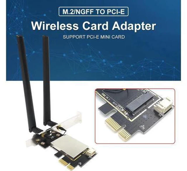 Alt view image 4 of 5 - Band 2.4Gbps PCIe Wifi Card Network Card Bluetooth Wi-Fi M.2/NGFF Wireless Card