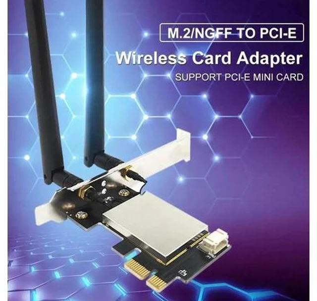 Alt view image 5 of 5 - Band 2.4Gbps PCIe Wifi Card Network Card Bluetooth Wi-Fi M.2/NGFF Wireless Card